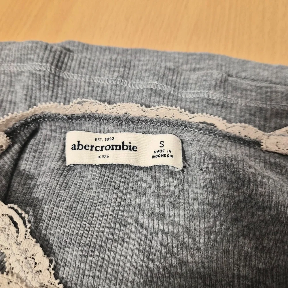 Abecrombie Kids Gray Cotton Lace Ribbon Bella Swan Core Petite Twee Tank Top S